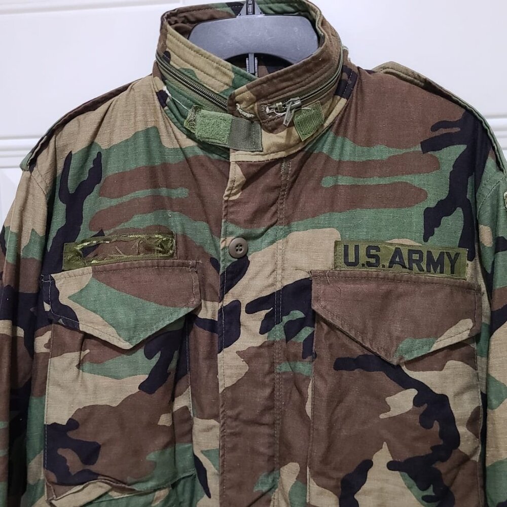 Vintage Woodland Camo Extra Smal Extra Short US Army Jacket Hunting Fashion Pop